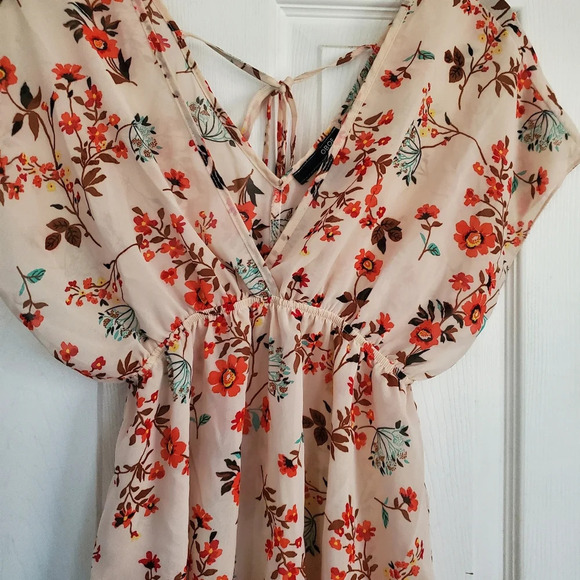 OBOE floral sheer baby doll woman's blouse, size small - Picture 3 of 6